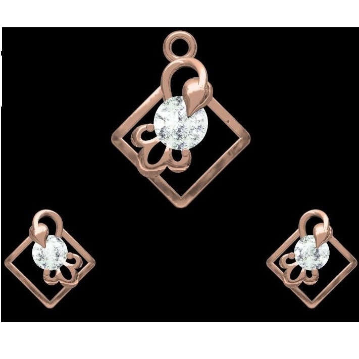 18kt rose gold soliter diamond pendant set