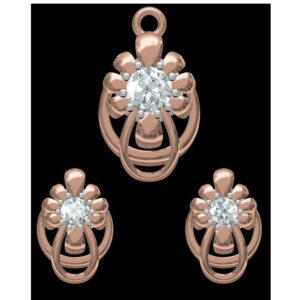 18kt rose gold soliter diamond pendant set