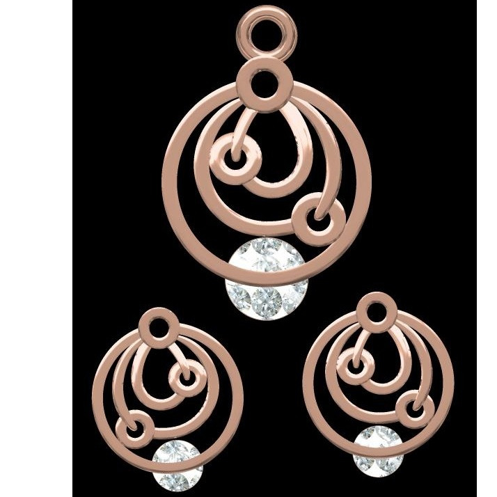 18kt rose gold soliter diamond pendant set