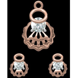 18kt rose gold soliter diamond pendant set