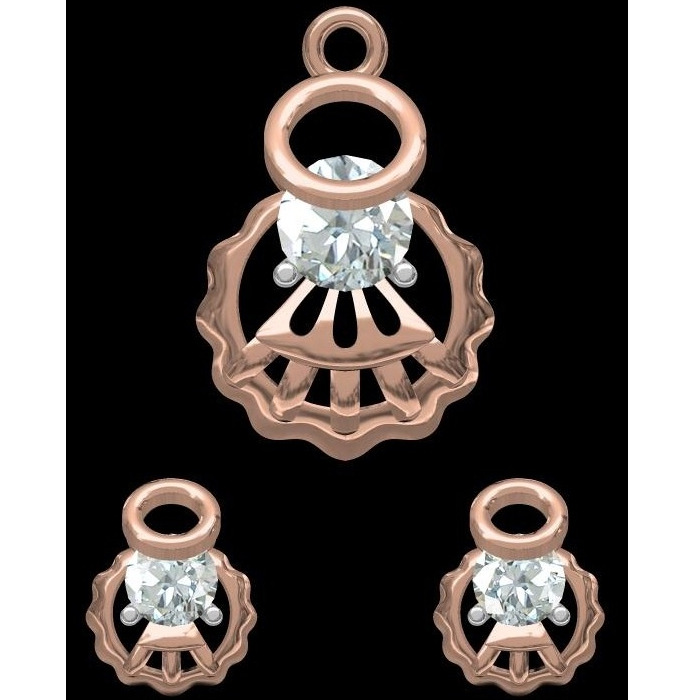 18kt rose gold soliter diamond pendant set