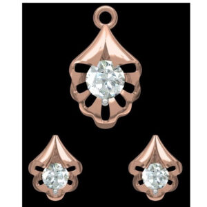 18kt rose gold soliter diamond pendant set
