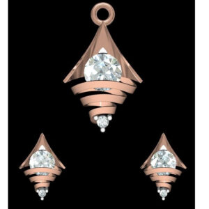 18kt rose gold soliter diamond pendant set