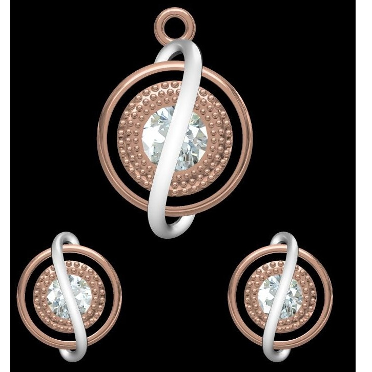 18kt rose gold soliter diamond pendant set