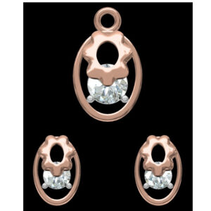 18kt rose gold soliter diamond pendant set