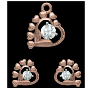 18kt rose gold soliter diamond pendant set