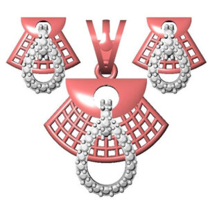18kt cz rose gold diamond pendant set