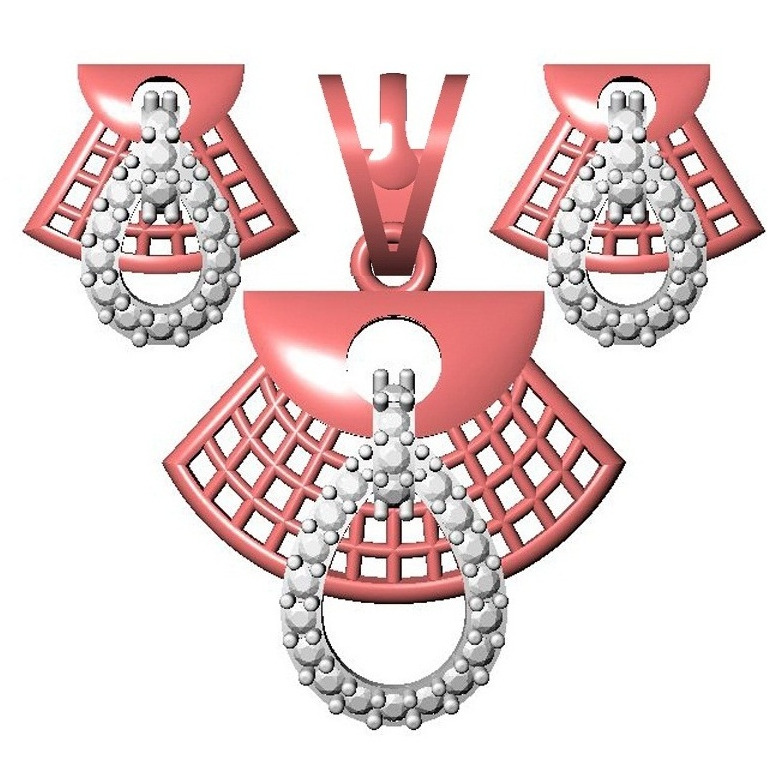 18kt cz rose gold diamond pendant set