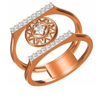 18KT cz diamond rose gold ring