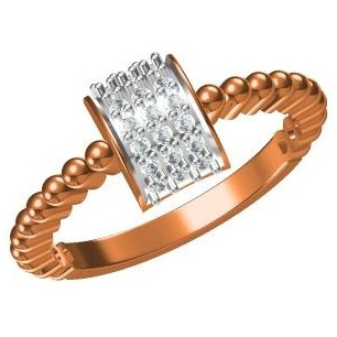 18kt cz rose gold diamond ladies ring