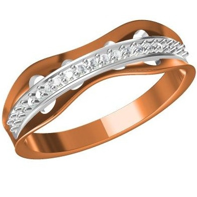 18kt cz rose gold ladies ring