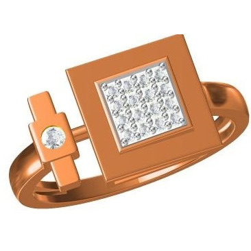 18kt cz rose gold diamond ladies ring