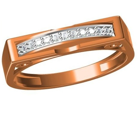 18kt cz rose gold ladies ring