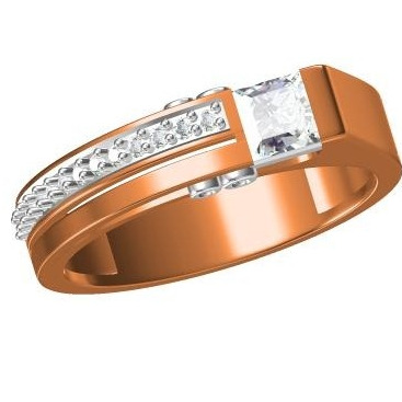 18kt cz rose gold diamond ladies ring