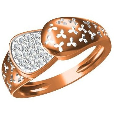 18kt cz rose gold ladies ring