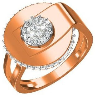 18kt cz rose gold ladies ring