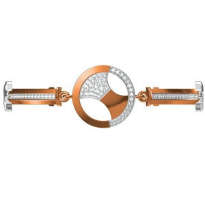 18kt cz rose gold diamond ladies kada
