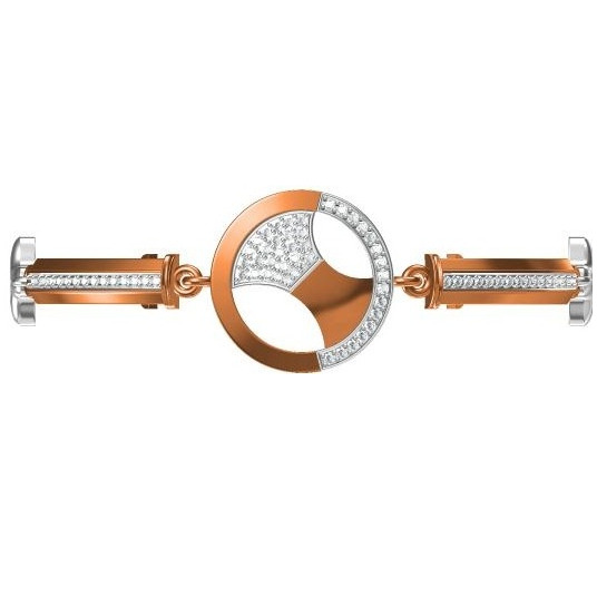 18kt cz rose gold diamond ladies kada