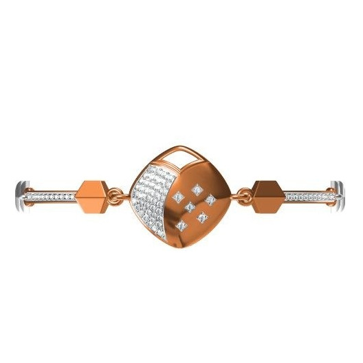18kt cz rose gold diamond ladies kada