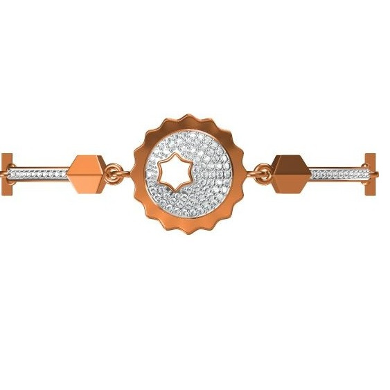 18kt cz rose gold diamond ladies kada