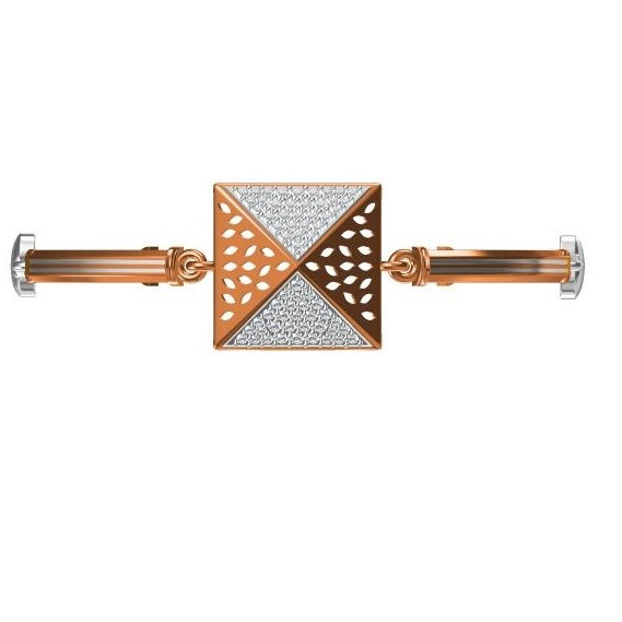 18kt cz rose gold ladies kada