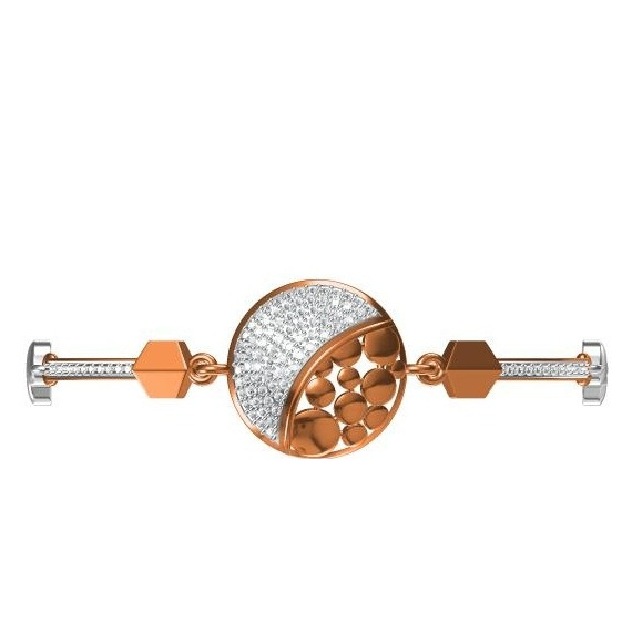 18kt cz rose gold diamond ladies kada