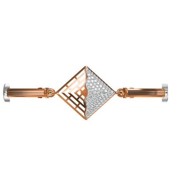 18kt cz rose gold ladies kada