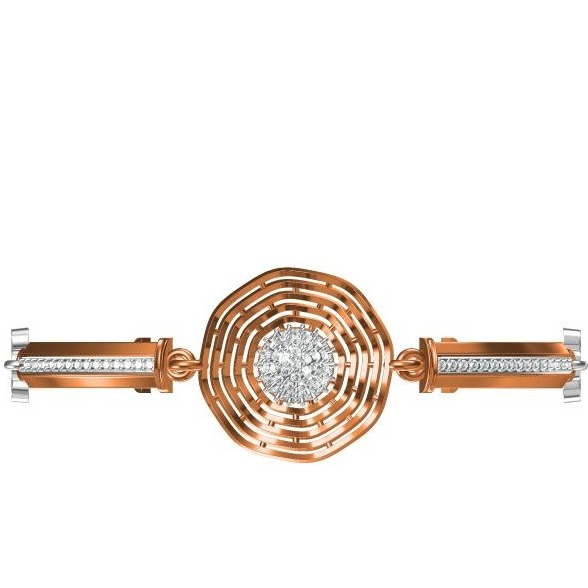 18kt cz rose gold ladies kada