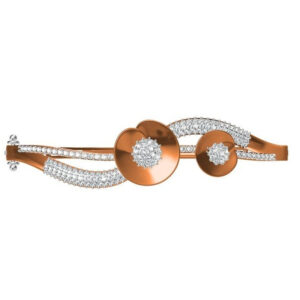 18kt cz rose gold diamond ladies kada