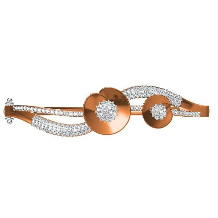 18kt cz rose gold diamond ladies kada