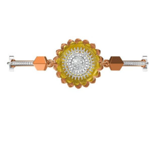 18kt cz rose gold diamond ladies kada