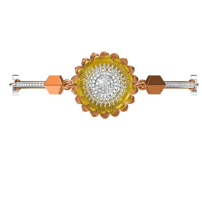 18kt cz rose gold diamond ladies kada