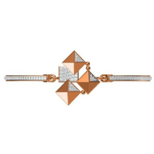 18kt cz rose gold diamond ladies kada