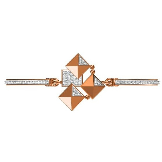 18kt cz rose gold diamond ladies kada