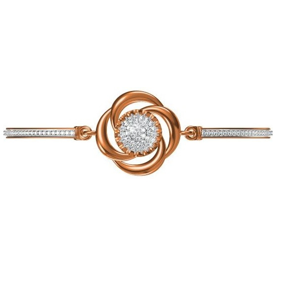 18kt cz rose gold ladies kada