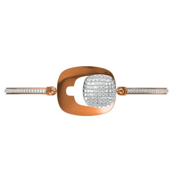 18kt cz rose gold diamond ladies kada