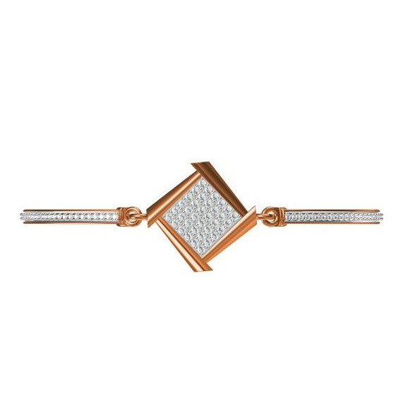 18kt cz rose gold ladies kada