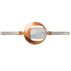 18kt cz rose gold diamond ladies kada