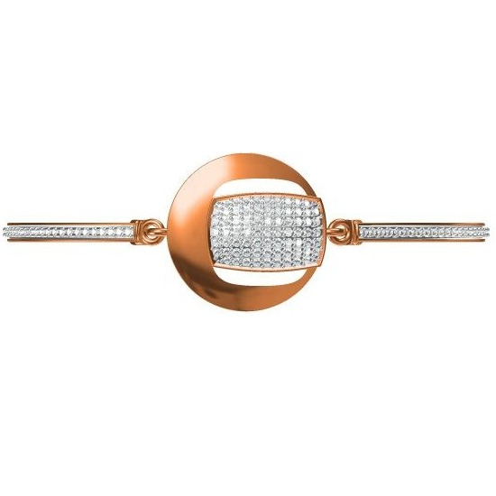 18kt cz rose gold diamond ladies kada