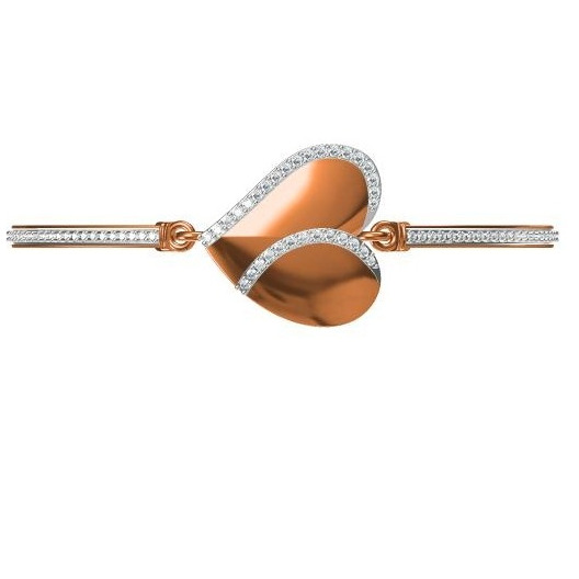 18kt cz rose gold ladies kada