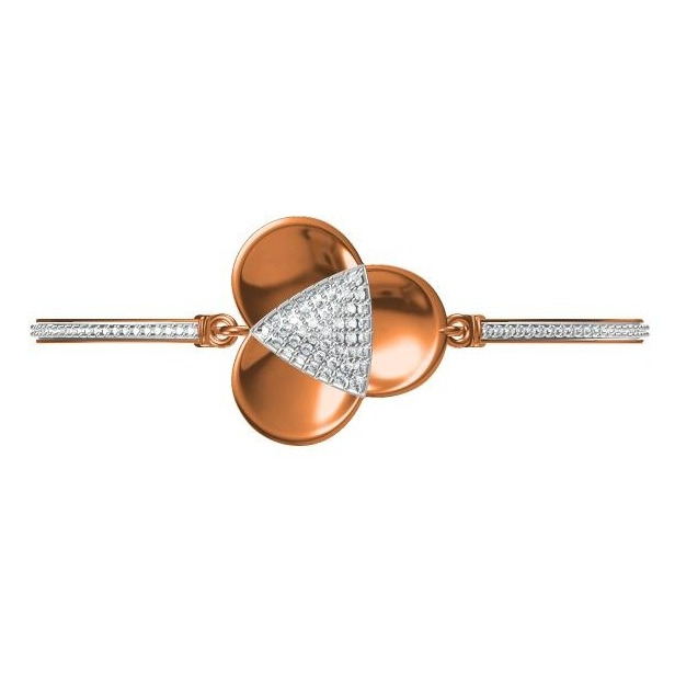 18kt cz rose gold diamond ladies kada