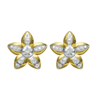 916 cz diamond gold earrings