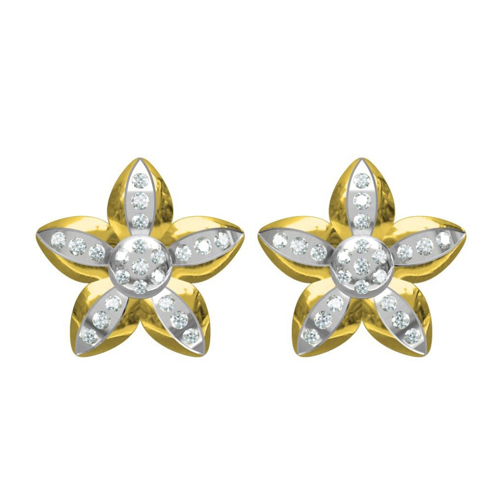 916 cz diamond gold earrings