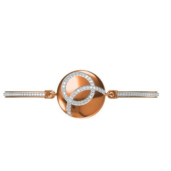 18kt cz rose gold ladies kada