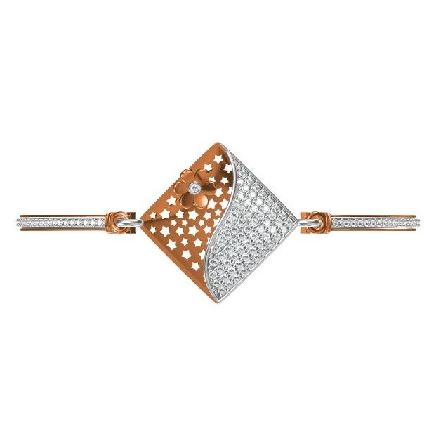 18kt cz rose gold diamond ladies kada