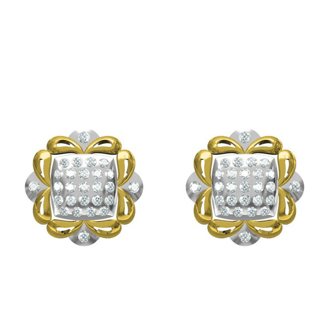 916 cz diamond gold earrings
