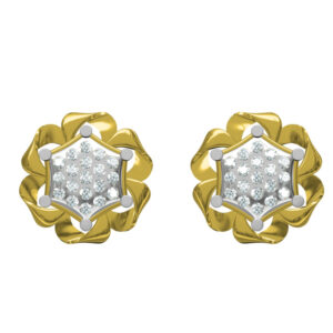 916 cz diamond gold earrings