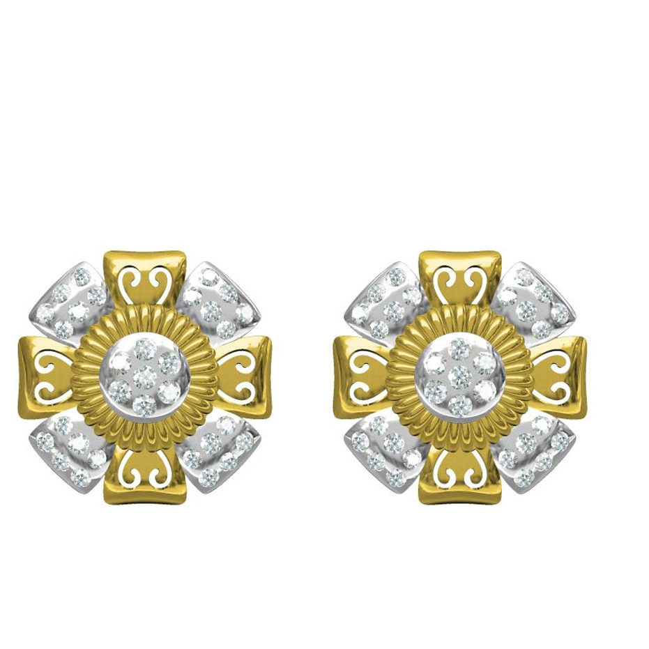 916 cz diamond gold earrings
