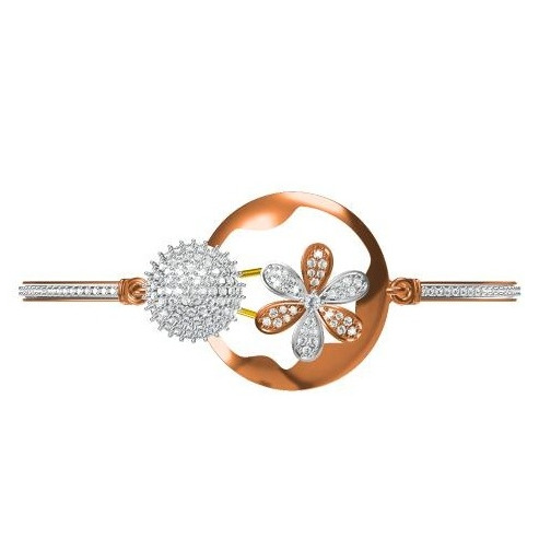 18kt cz rose gold ladies kada