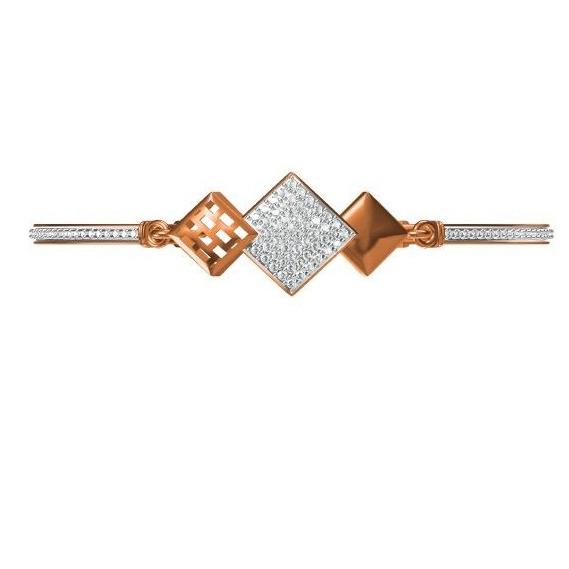 18kt cz rose gold diamond ladies kada